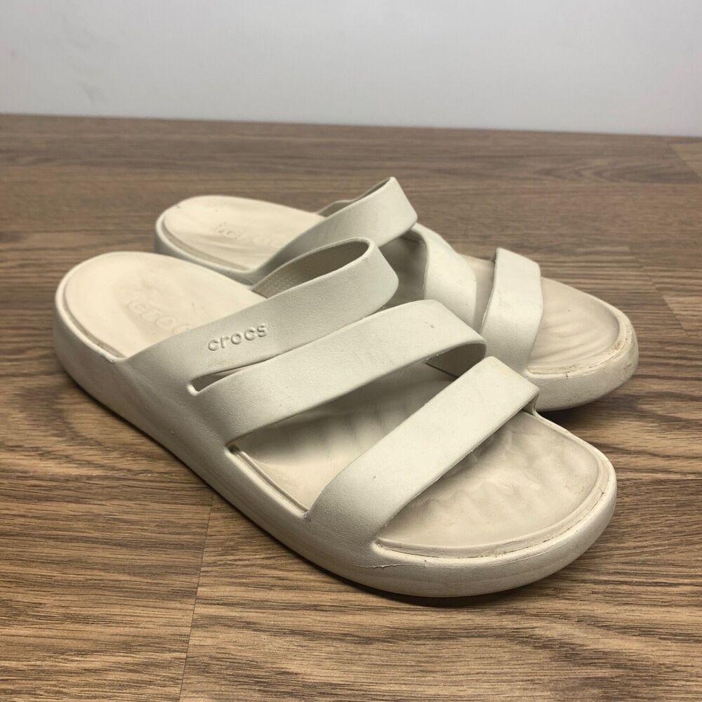 Crocs Women's Getaway Platform Strappy Sandals, Quartz Size 8